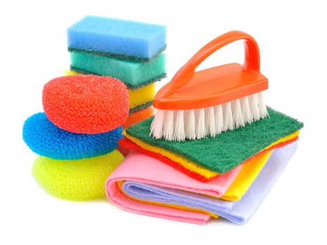 Trained carpet cleaning technician using protective equipment